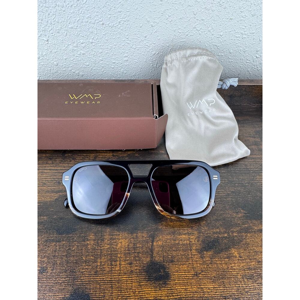 NWT WMP Sydney W 54-20-149 Black/Brown Sunglasses